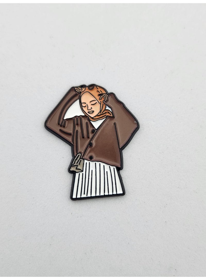 Kipfy Hijabi Girl Logo Sticker Badge Metal Sticker Decorative Badge for mobile,laptop Backpacks,Accessories Fans Stickers Display for I pad,and Collectors Walls, Doors, Cars, Trucks, Motorcycles Fridge - Image 1